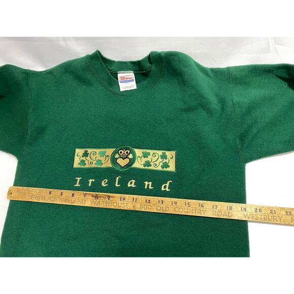 Ireland Green Hanes ComfortBlend Sweatshirt Size S Floral Heart Graphic Pullover - Picture 5 of 7